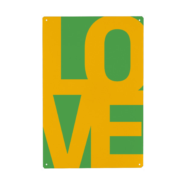 Holzbild "Love green yellow" artboxONE - Typografie,Abstrakt,Liebe,Fashion,Buchstaben / L