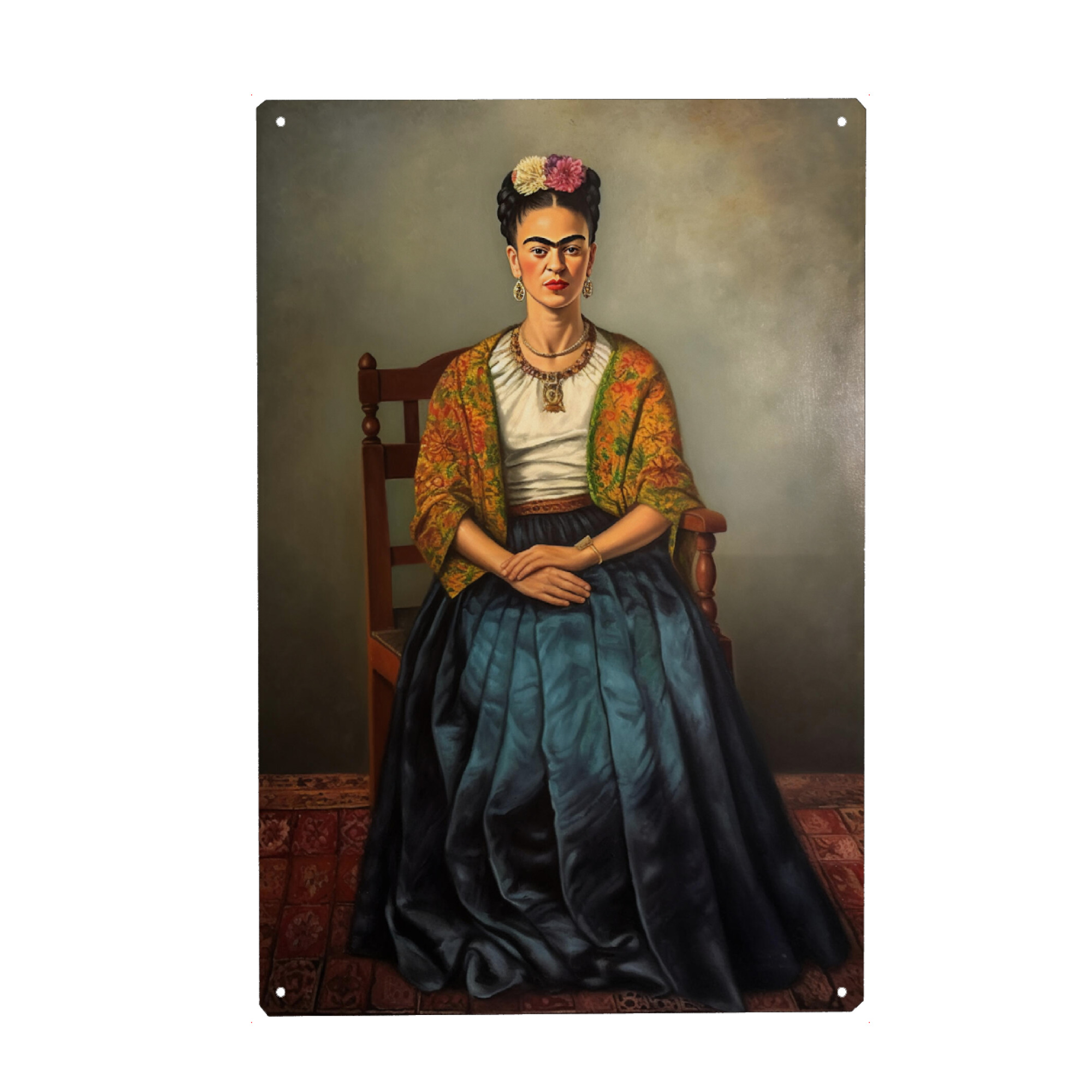Metall Poster "Frida Kahlo Vintage" artboxONE - Floral,Menschen,Fashion