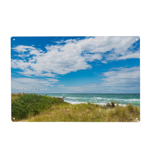 Metall Poster "Düne, Wolken, Ostsee, Wellen" artboxONE - Natur,Reise,Reise / Strand und Meer