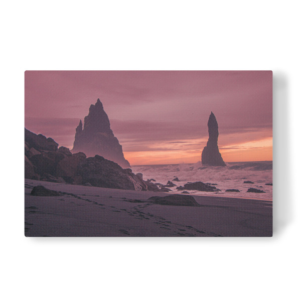 Leinwandbild "Rosa Strand-Sonnenuntergang-Himmel" artboxONE - Natur,Reise / Strand und Meer