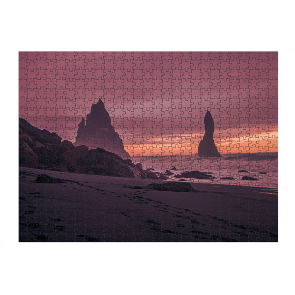 artboxONE Puzzle "Rosa Strand-Sonnenuntergang-Himmel" artboxONE - Natur,Reise / Strand und Meer