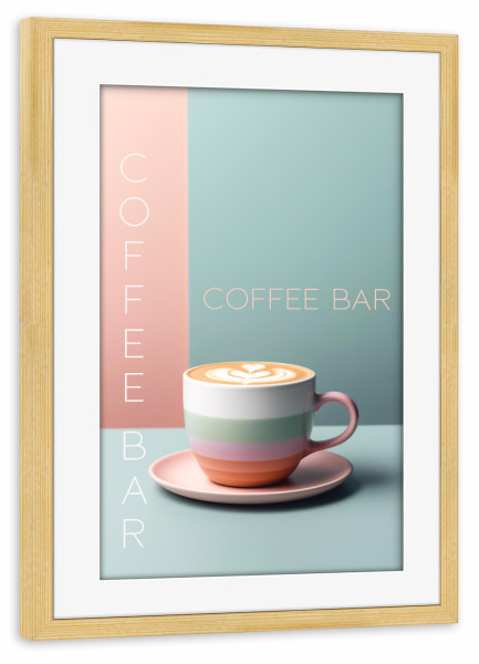 Poster mit Rahmen kiefer "Pastel Kaffee Tasse" artboxONE - Reise,Essen & Trinken,Fashion
