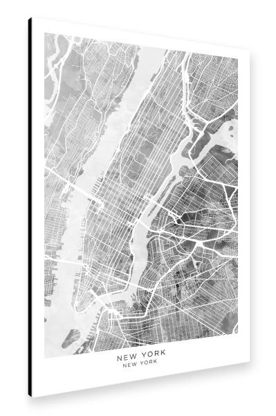 Alu-Dibond "New York City Straßenkarte BW" 30x20 cm artboxONE