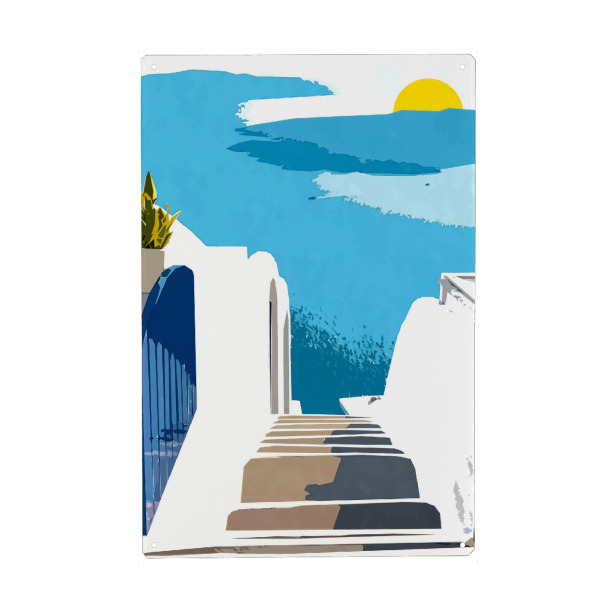 Holzbild "Santorini-Morgen" artboxONE - Städte,Architektur