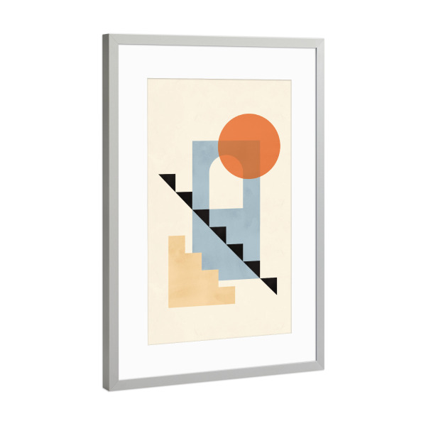 Poster mit Rahmen Silber "Geometric shapes A" artboxONE - Abstrakt,Geometrie