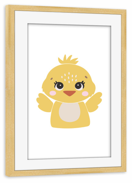 Poster mit Rahmen kiefer "Abstraktes Hühnerdesign" artboxONE - Für Kinder,Tiere