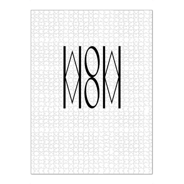 Puzzle Ravensburger "WOW MOM" artboxONE - Typografie,Schwarzweiß,Buchstaben / M,Buchstaben / W,Für Mama