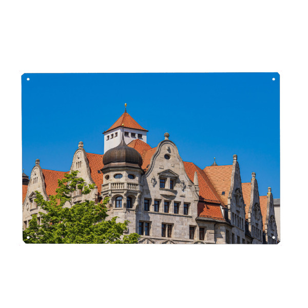 Metall Poster "Gebäude, Giebel, Turm" artboxONE - Städte,Reise,Architektur