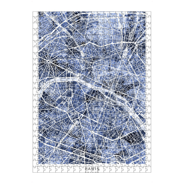 artboxONE Puzzle "Paris Frankreich Stadtplan blau" artboxONE - Städte - Paris,Frankreich,Stadtkarte,Karte,Stadtplan,Aquarell,Malerei - Bild paris