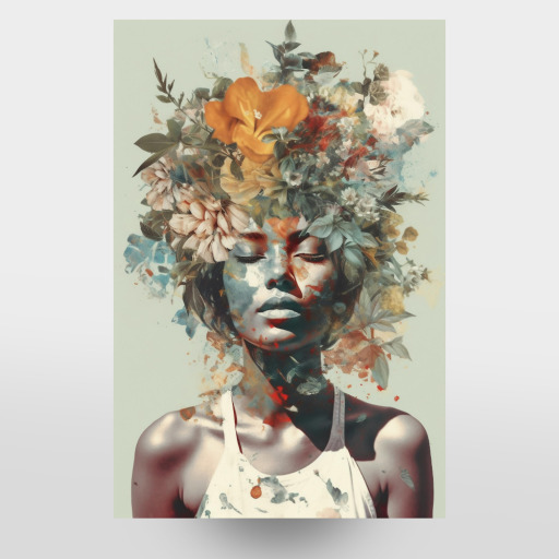 Pop floral portrait