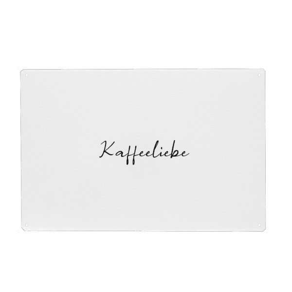 Holzbild "Kaffeeliebe quer" artboxONE - Typografie,Essen & Trinken,Schwarzweiß