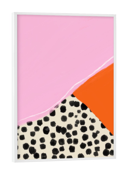 Poster mit weißem Rahmen "Summer Love orange rose dots" artboxONE - Abstrakt