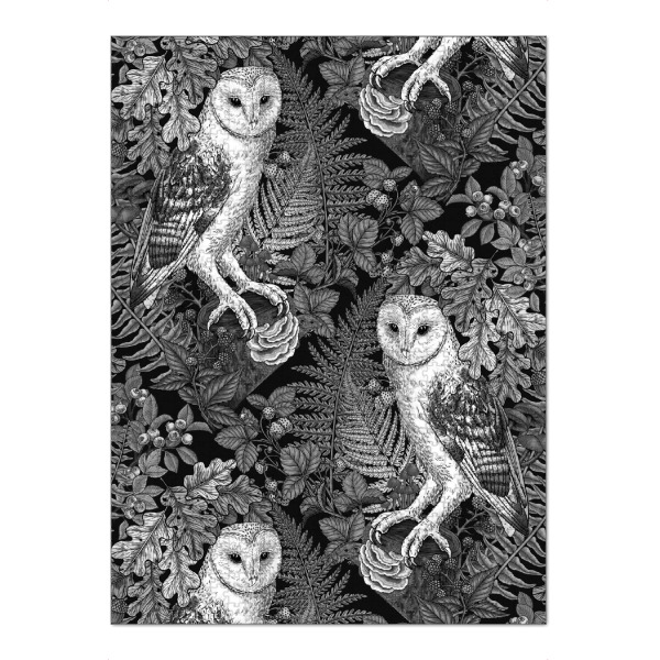 Puzzle Ravensburger "Eulen, monochrom" artboxONE - Natur,Schwarzweiß