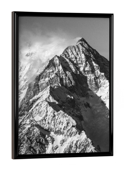 Poster mit schwarzem Rahmen "Mont Blanc sw" artboxONE - Natur,Reise,Schwarzweiß