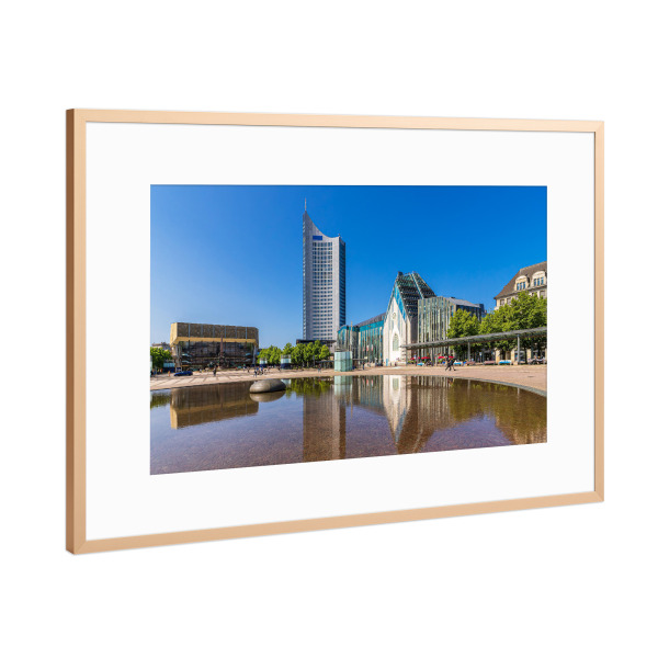 Poster mit Rahmen Kupfer "Augustusplatz in Leipzig" artboxONE - Städte,Reise,Architektur