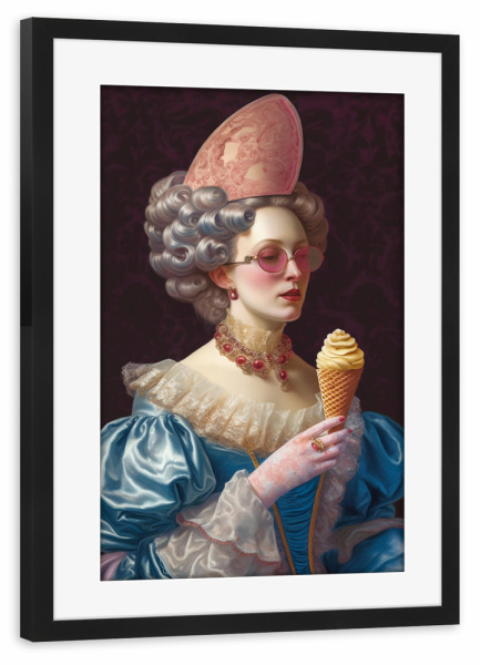 Poster mit Rahmen schwarz "Süße Eiscreme" artboxONE - Menschen,Fiktion,Lustig