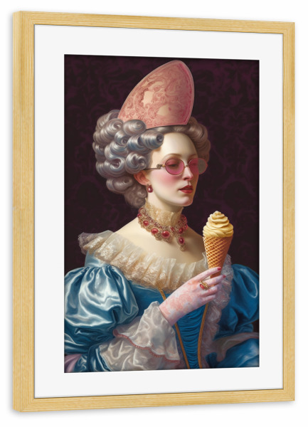 Poster mit Rahmen kiefer "Süße Eiscreme" artboxONE - Menschen,Fiktion,Lustig