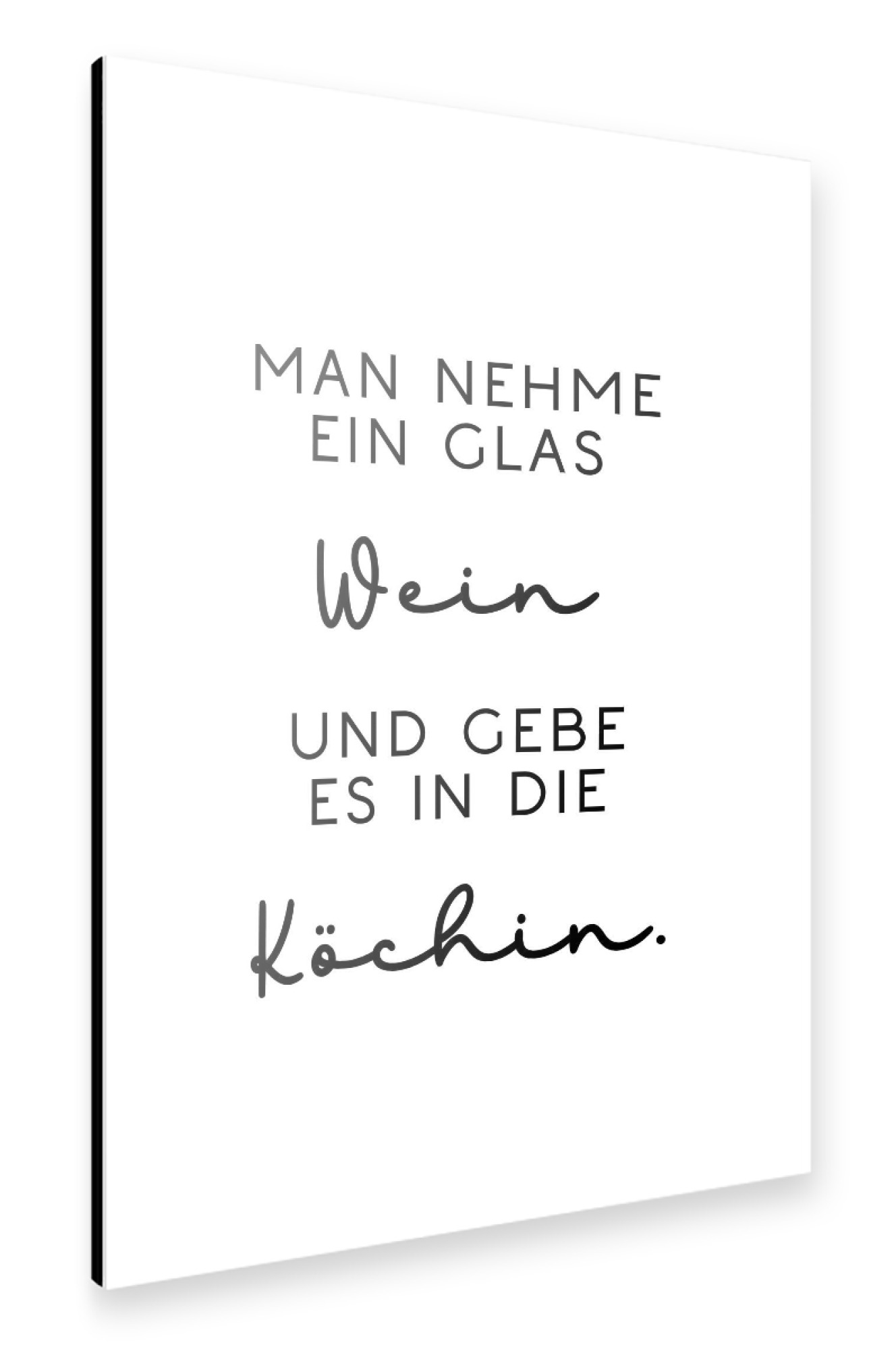 Alu-Dibond "Wein für die Köchin" 30x20 cm artboxONE