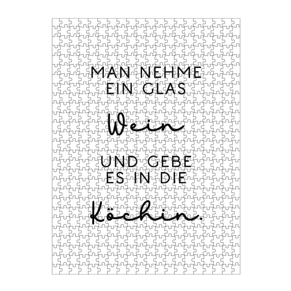 artboxONE Puzzle "Wein für die Köchin" artboxONE - Typografie,Essen & Trinken,Für Mama,Lustig