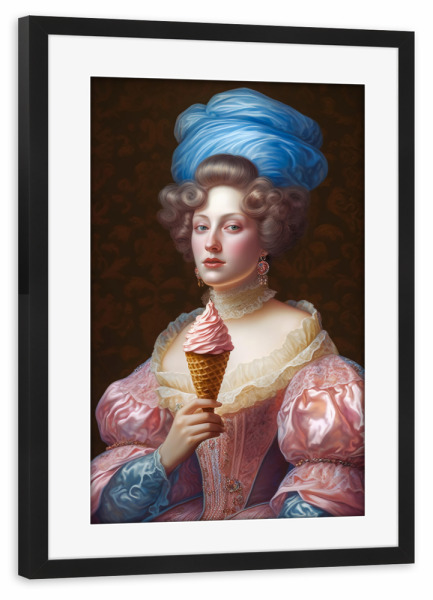 Poster mit Rahmen schwarz "Madame ice cream" artboxONE - Menschen,Fashion,Lustig