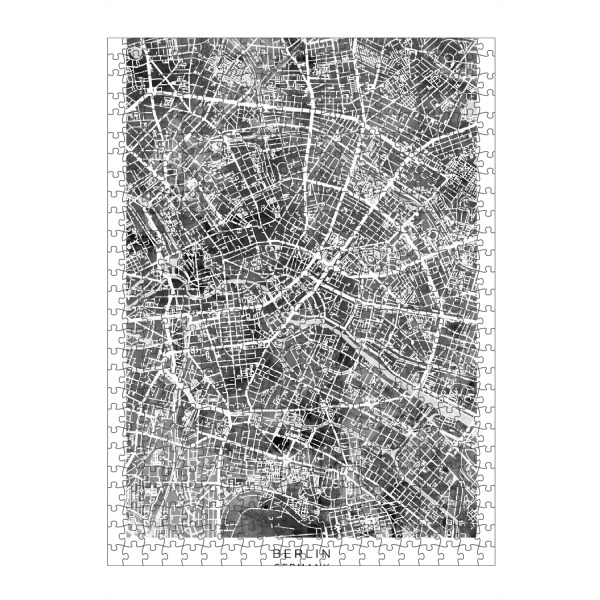 Puzzle Ravensburger "Berlin Stadtplan Schwarz" artboxONE - Städte - Berlin,Deutschland,Stadtkarte,Karte,Stadtplan,Aquarell,Malerei - Bild berlin