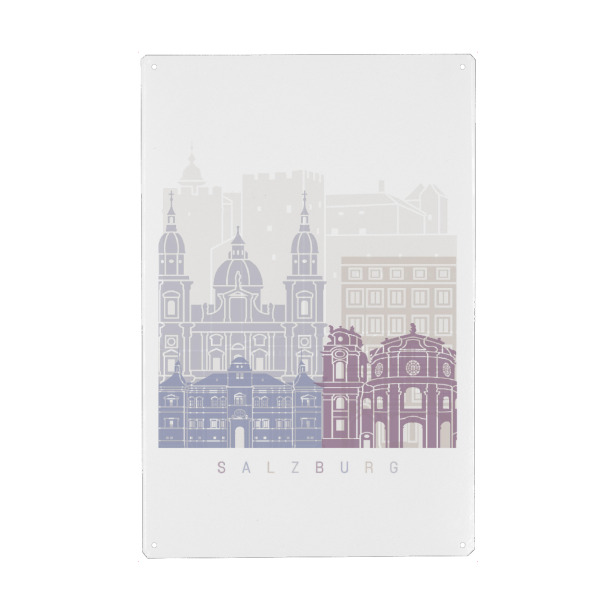 Holzbild "SALZBURG SKYLINE PASTELL" artboxONE - Städte,Architektur