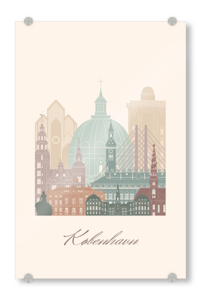 Acrylglasbild "Die Skyline von Kopenhagen" artboxONE - Städte,Reise,Architektur,Städte / København,Kartografie