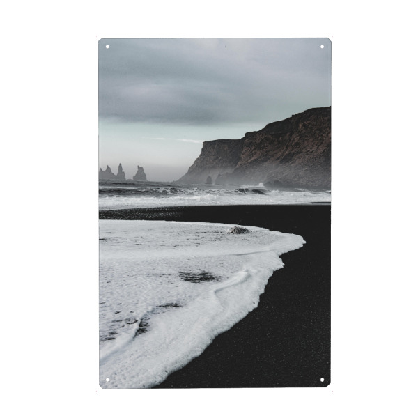 Holzbild "Schwarzer Sandstrand" artboxONE - Natur,Reise / Strand und Meer