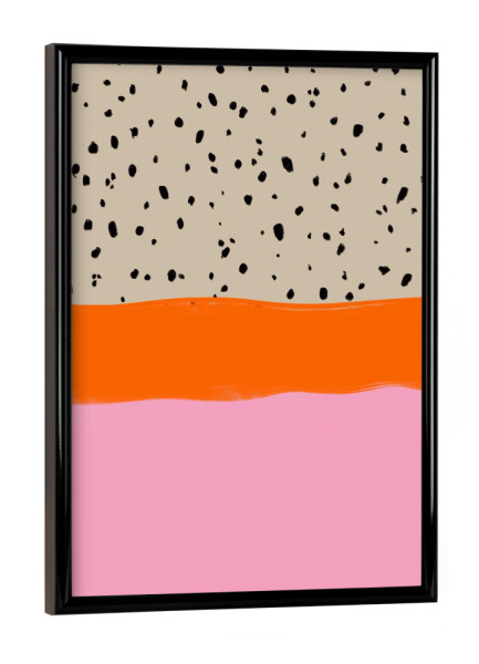 Poster mit schwarzem Rahmen "Summer of Dots" artboxONE - Abstrakt - Bunt,Rosa,Sommer,Dots,Punkte,Boho,Abstrakt,Muster