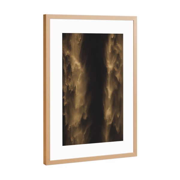 Poster mit Rahmen Kupfer "Goldener Wasserfall" artboxONE - Natur,Abstrakt