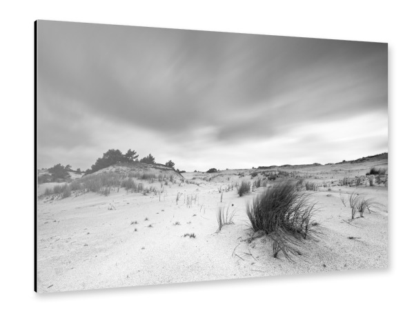 Alu-Dibond "Dünenlandschaft schwarzweiß" 30x20 cm artboxONE