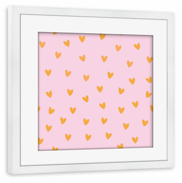 Poster mit Rahmen weiß "Tanzende Herzen" artboxONE - Für Kinder,Abstrakt,Liebe - Herz,Herzen,Heart pattern,Herzmuster,Hearts,Summer,Pattern