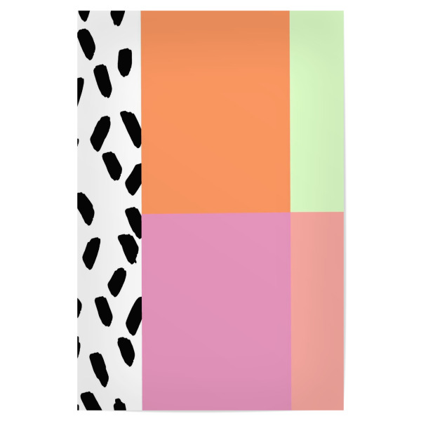 Poster 30x20 cm "Straciatella Pop" artboxONE - Abstrakt - Bunt,Straciatell,Dots,Punkte,Rosa,Orange,Terrazzo,Abstrakt