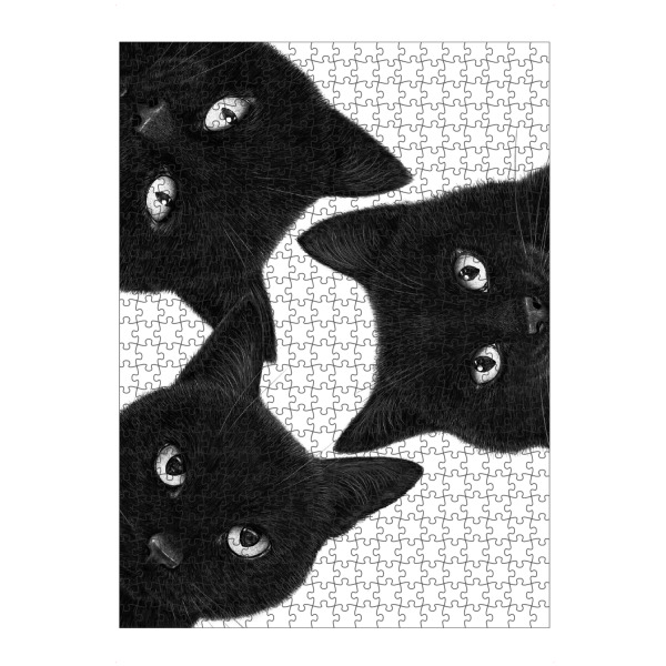 Puzzle Ravensburger "Three black cats in a circle" artboxONE - Natur,Tiere,Weihnachten,Halloween,Lustig