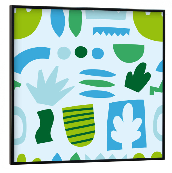 Poster mit schwarzem Rahmen 30x30 cm "Sommer Muster türkis" artboxONE - Abstrakt,Geometrie