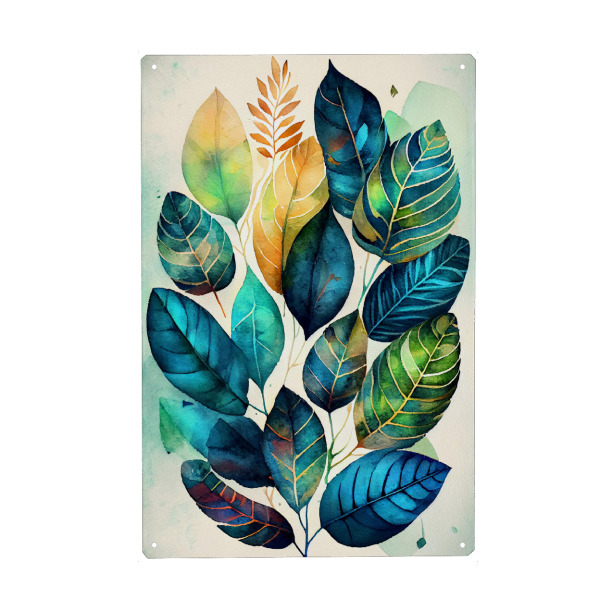 Metall Poster "Blumenkunst A" artboxONE - Floral - Blumen,Blumen,Botanisch,Blätter,Blatt,Blumen,Natur - Blechschild