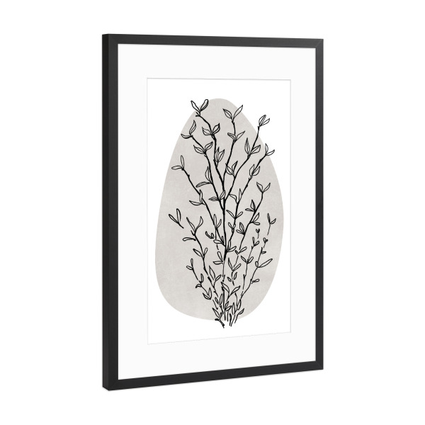 Poster mit Rahmen Schwarz (Metallic) "Garran B" artboxONE - Floral,Abstrakt