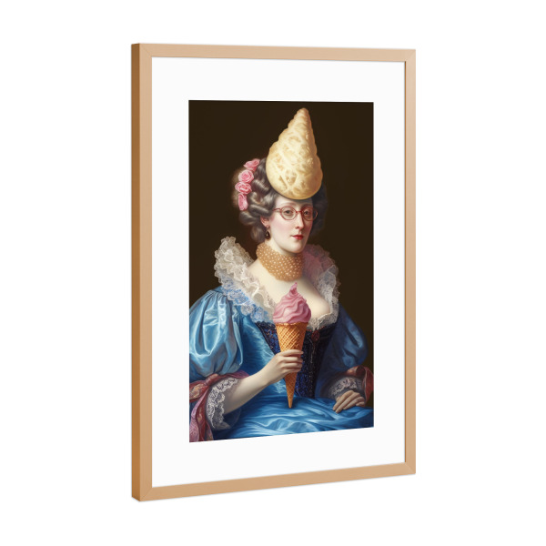 Poster mit Rahmen Kupfer "Pink Eiscreme" artboxONE - Menschen,Fiktion,Lustig