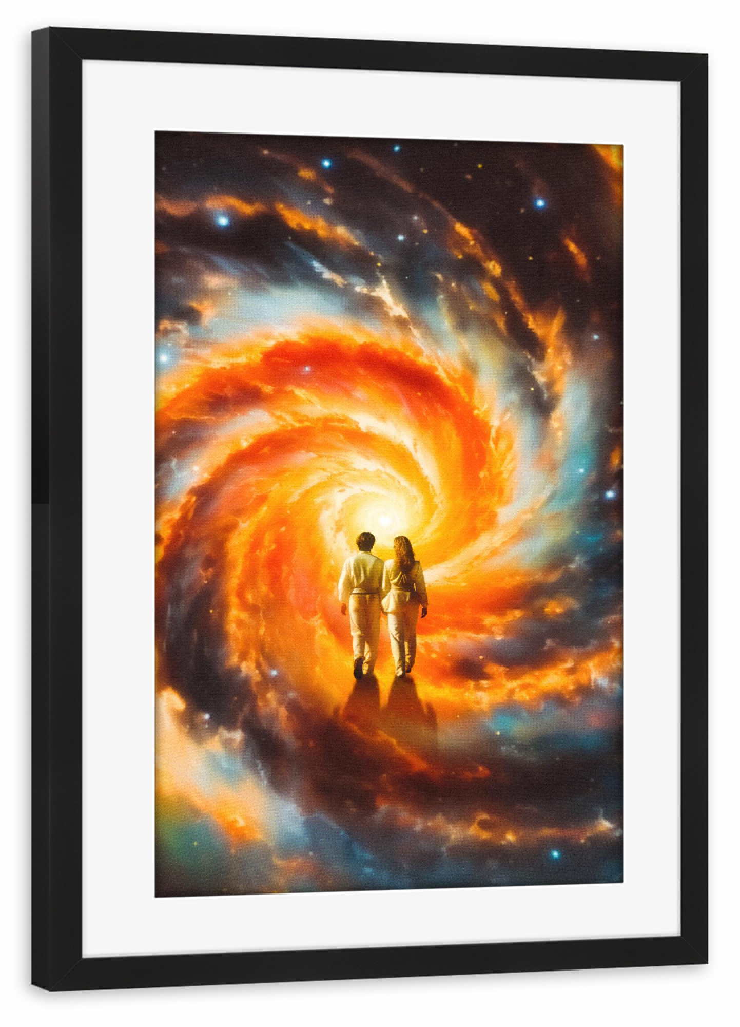 Poster mit Rahmen schwarz "Der Liebe eine Chance geben" artboxONE - Abstrakt,Liebe,Für Mama,Galaxy