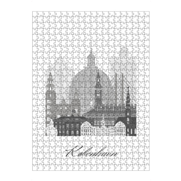 artboxONE Puzzle "Kopenhagener Skyline schwarz weiß" artboxONE - Städte,Reise,Architektur,Städte / København,Kartografie