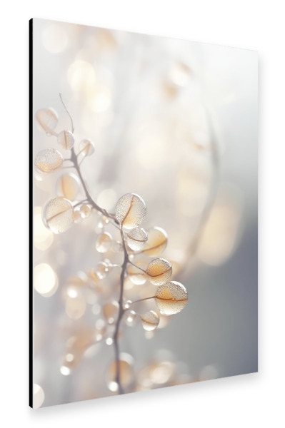 Alu-Dibond "Drops On Leaf (Four)" 30x20 cm artboxONE