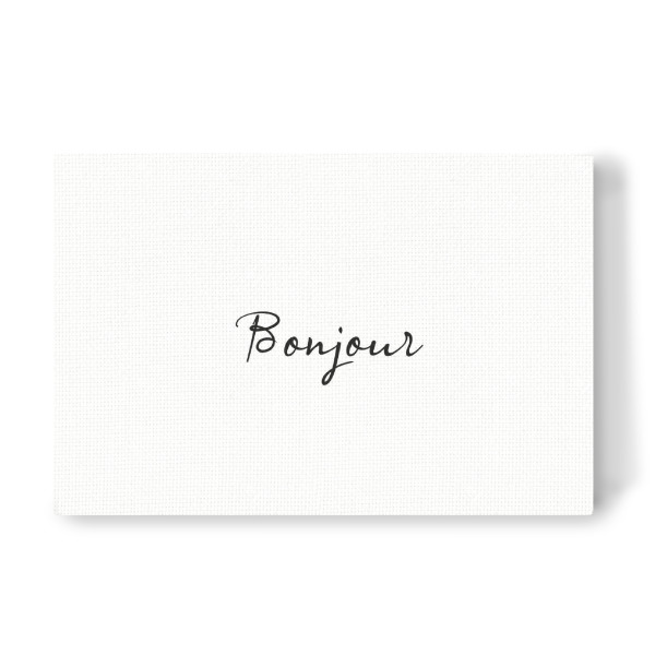Leinwandbild "Schrift Bonjour" artboxONE - Typografie,Schwarzweiß,Reise / Länder