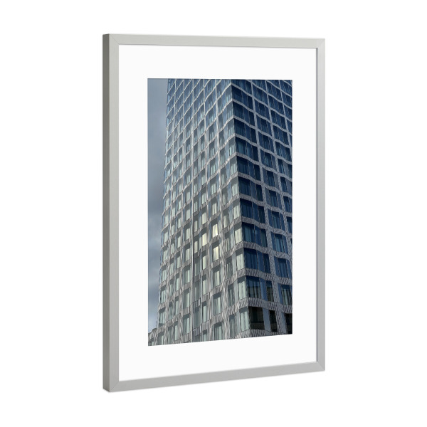 Poster mit Rahmen Silber "High Glass" artboxONE - Städte / Berlin,Architektur - Architektur,Berlin,Stadt,Deutschland,Gebäude