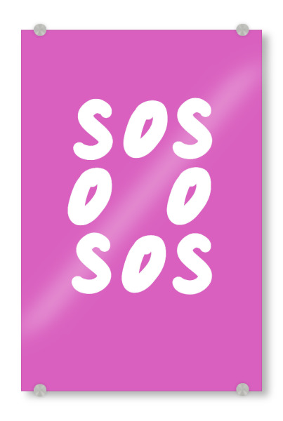 Acrylglasbild "Pink SOS" artboxONE - Typografie,Abstrakt,Menschen