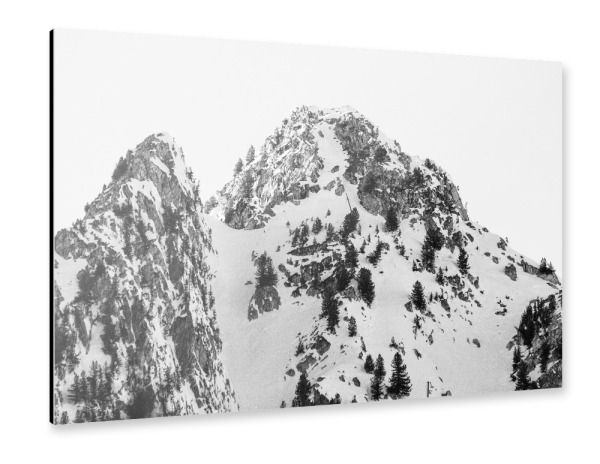 Alu-Dibond "Verschneite Berge" 30x20 cm artboxONE
