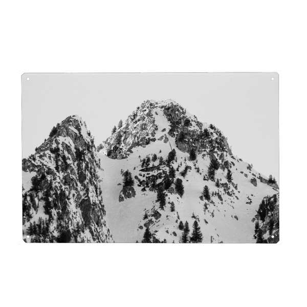 Metall Poster "Verschneite Berge" artboxONE - Natur,Reise,Männer