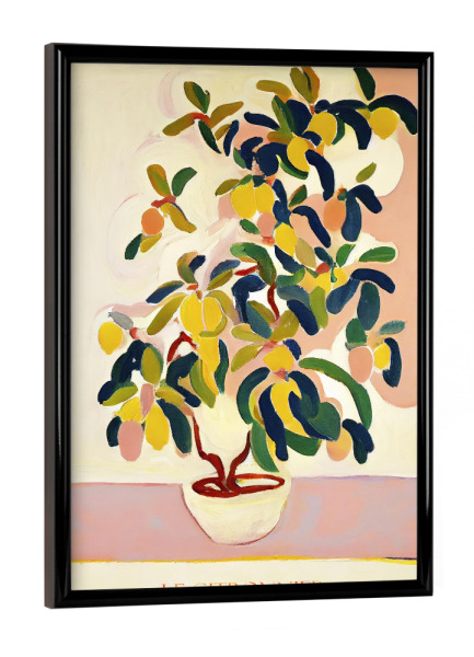 Poster mit schwarzem Rahmen "Le Citronnier" artboxONE - Floral,Essen & Trinken,Abstrakt