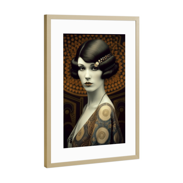 Poster mit Rahmen Gold "Miss Gatsby" artboxONE - Menschen,Musik,Fashion