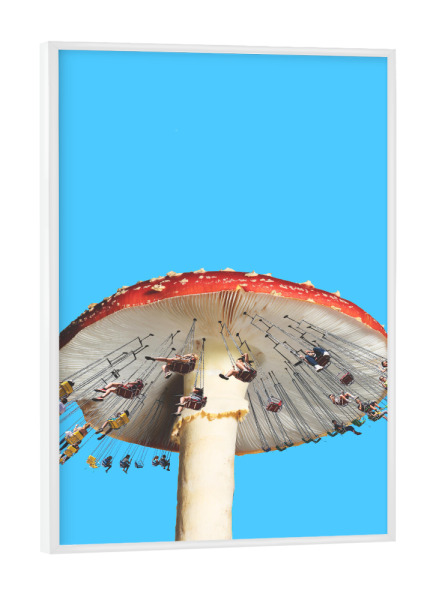 Poster mit weißem Rahmen "Amanita-Karussell" artboxONE - Natur,Floral,Lustig