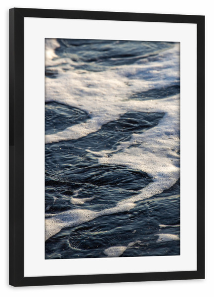 Poster mit Rahmen schwarz "Blauer Meeresschaum" artboxONE - Natur,Reise,Reise / Strand und Meer